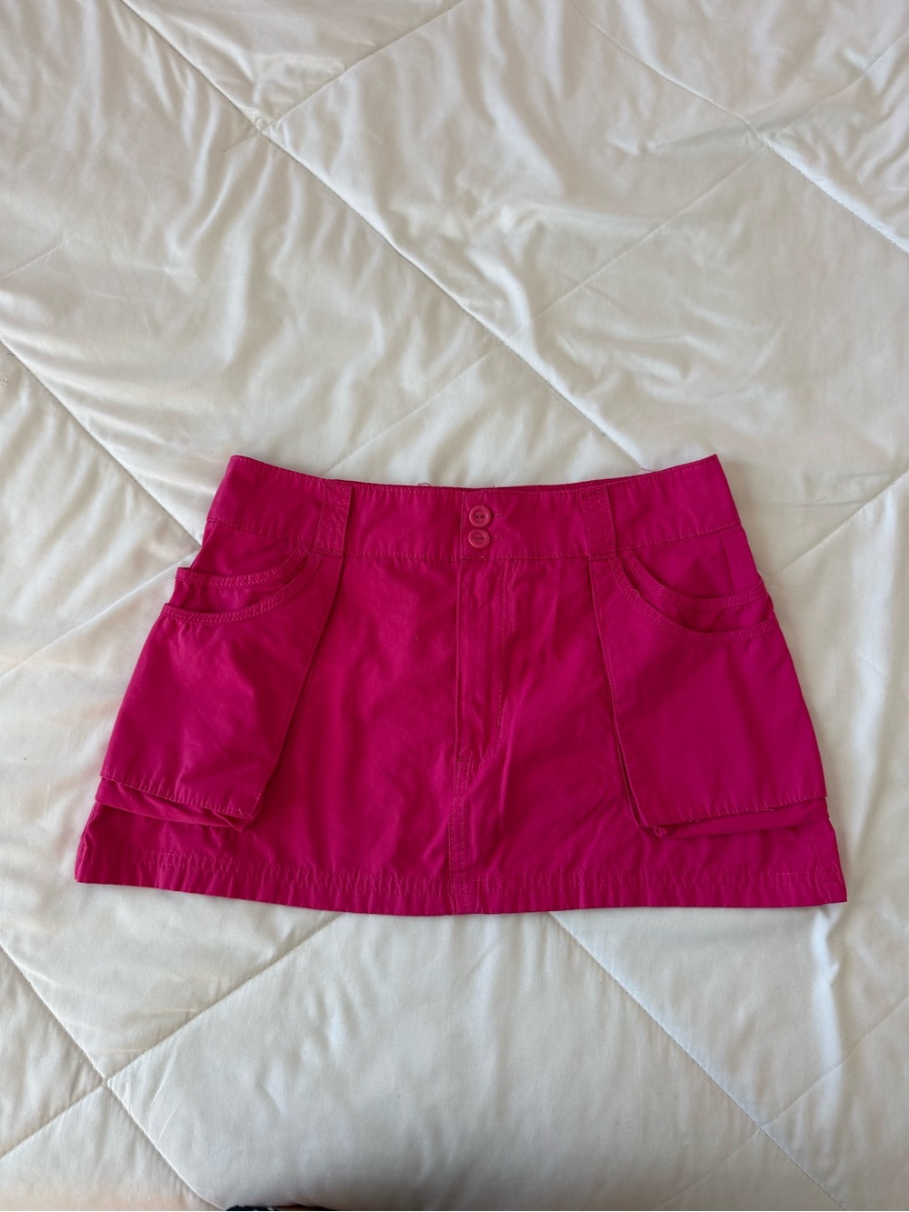 Forever 21 Bright Pink Cargo Pocket Mini Skirt
